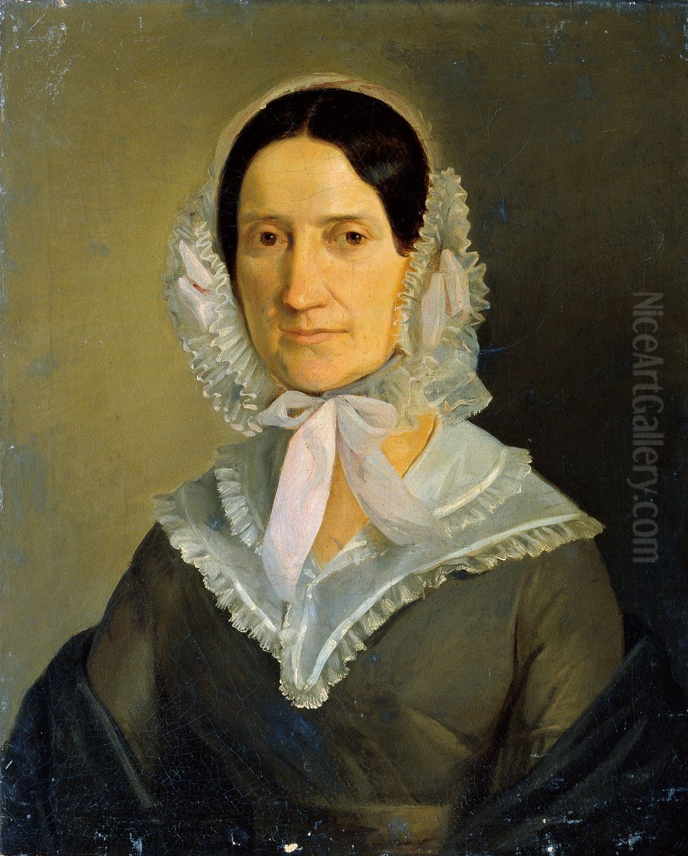 Die Frau des Uhrmachers Hasslwander Oil Painting by Joseph Hasslwander