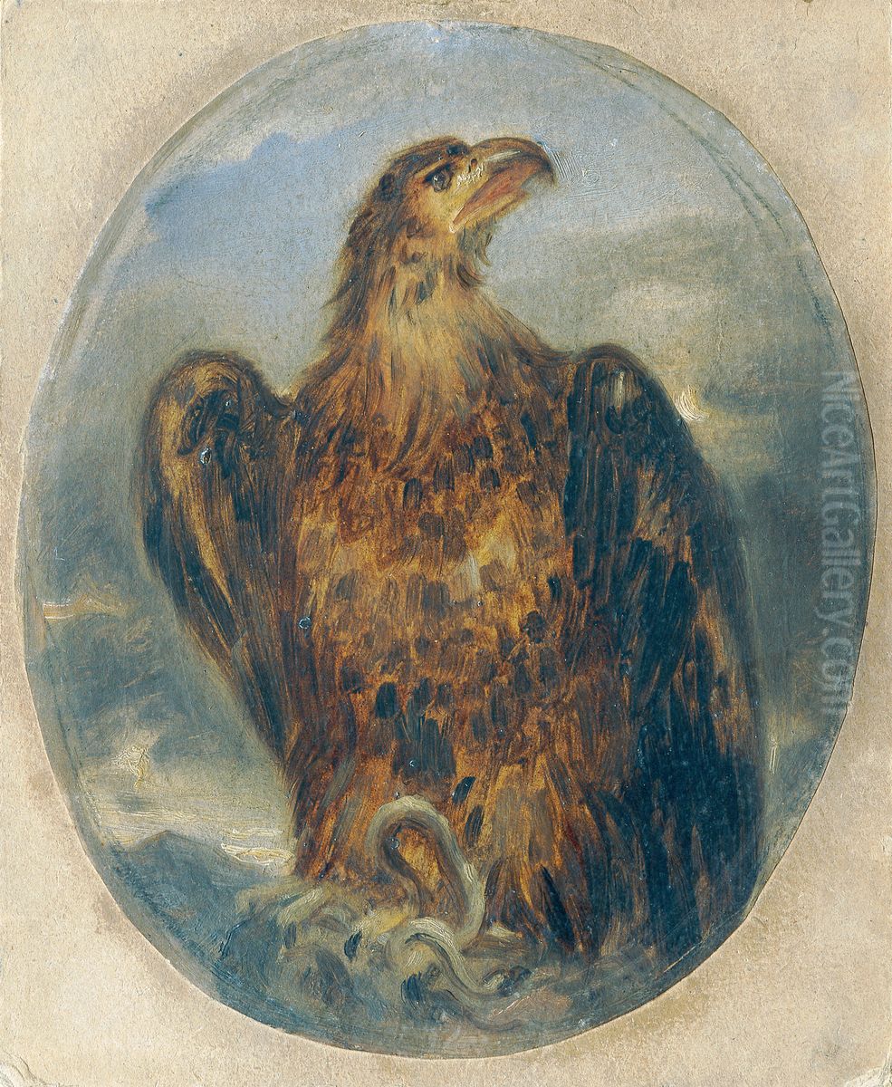 Adler Oil Painting by Joseph Hasslwander