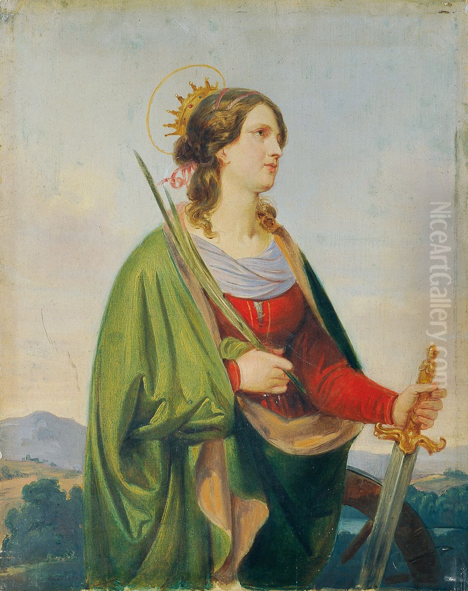Heilige Katharina Oil Painting by Joseph Hasslwander