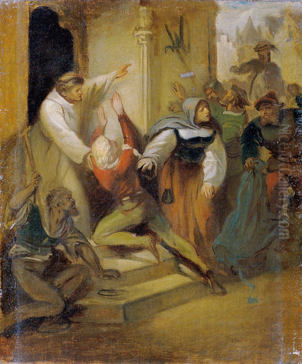 Das Asylrecht Oil Painting by Joseph Hasslwander