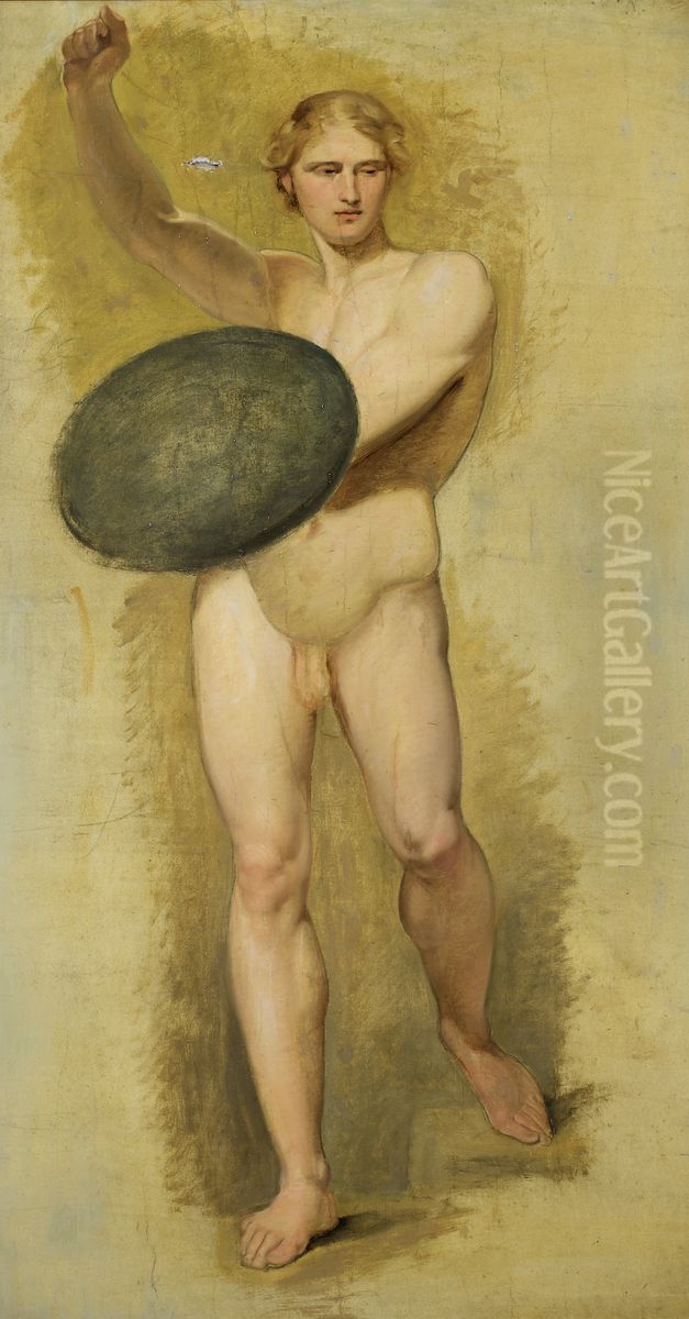 Jungling mit Schild Oil Painting by Carl Rahl