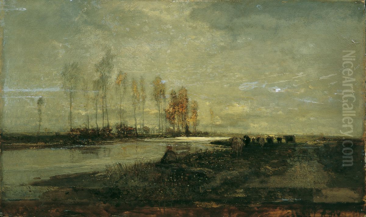 An der Thaya bei Lundenburg II Oil Painting by Emil Jakob Schindler