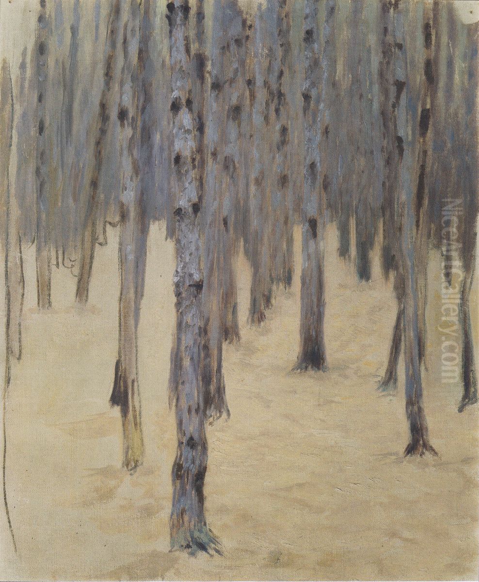 Fohrenwald im Winter Oil Painting by Koloman Moser