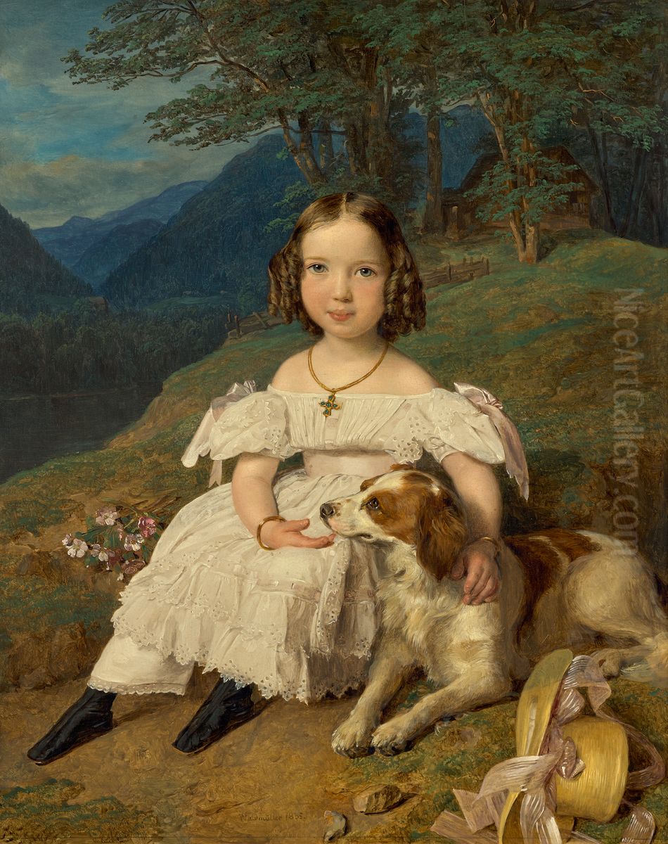 Julia Comtesse Apraxin Oil Painting by Ferdinand Georg Waldmuller