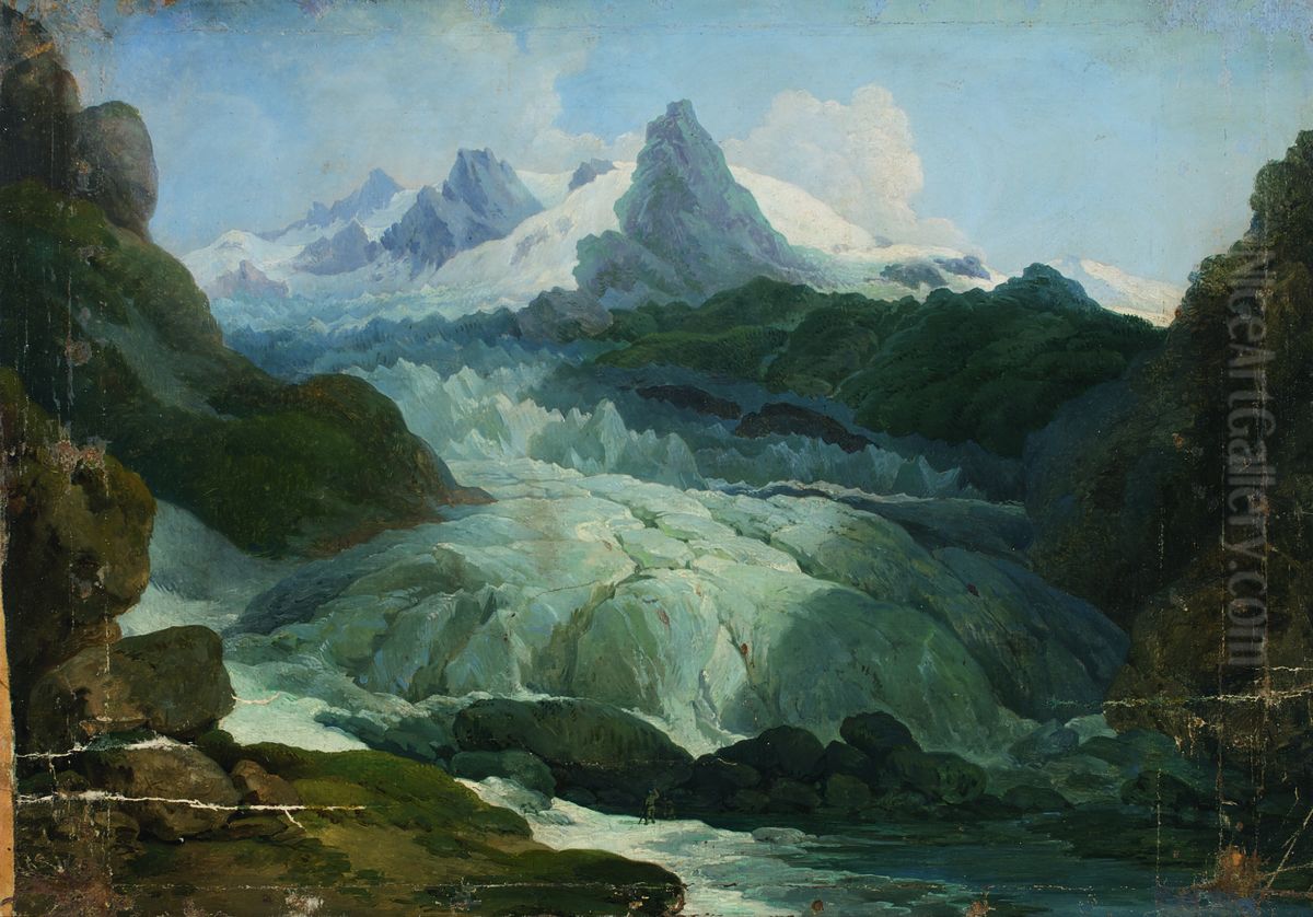 Der Rhonegletscher Oil Painting by Johann Peter Krafft
