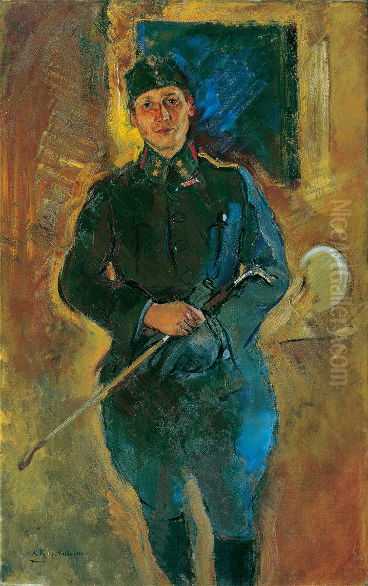 Otto von Aichelburg-Zossenegg als Kavallerieoberleutnant Oil Painting by Anton Kolig