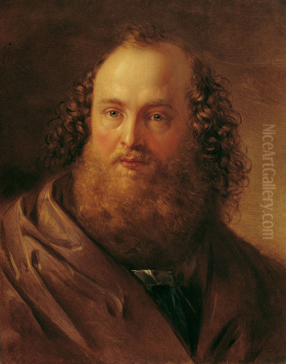 Mannlicher Studienkopf Oil Painting by Karl Agricola