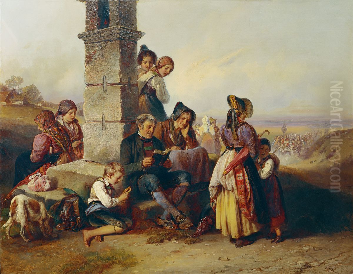 The pilgrims' rest Oil Painting by Matthias Ranftl