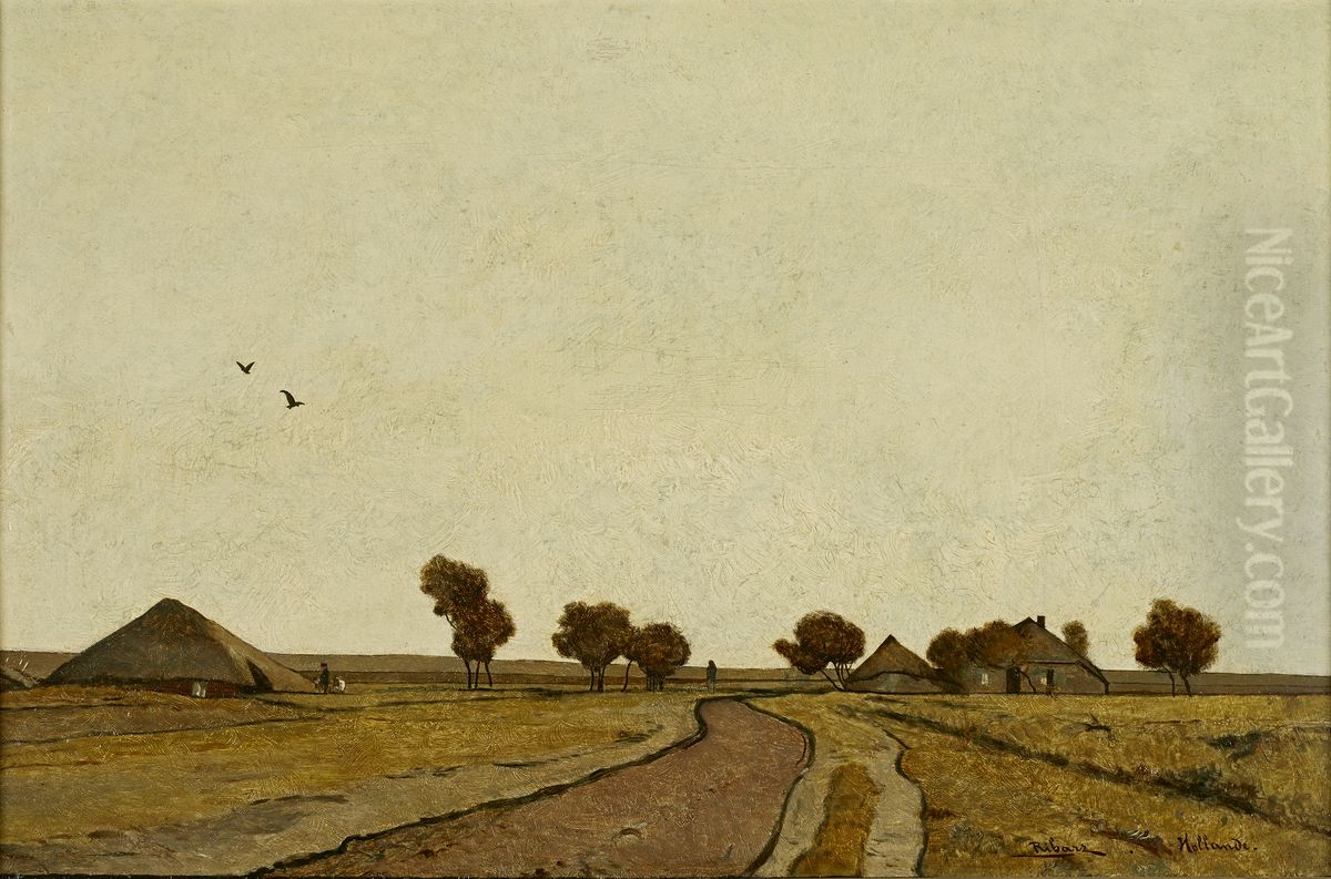 Hollandische Landschaft mit Gehoften Oil Painting by Rudolf Ribarz