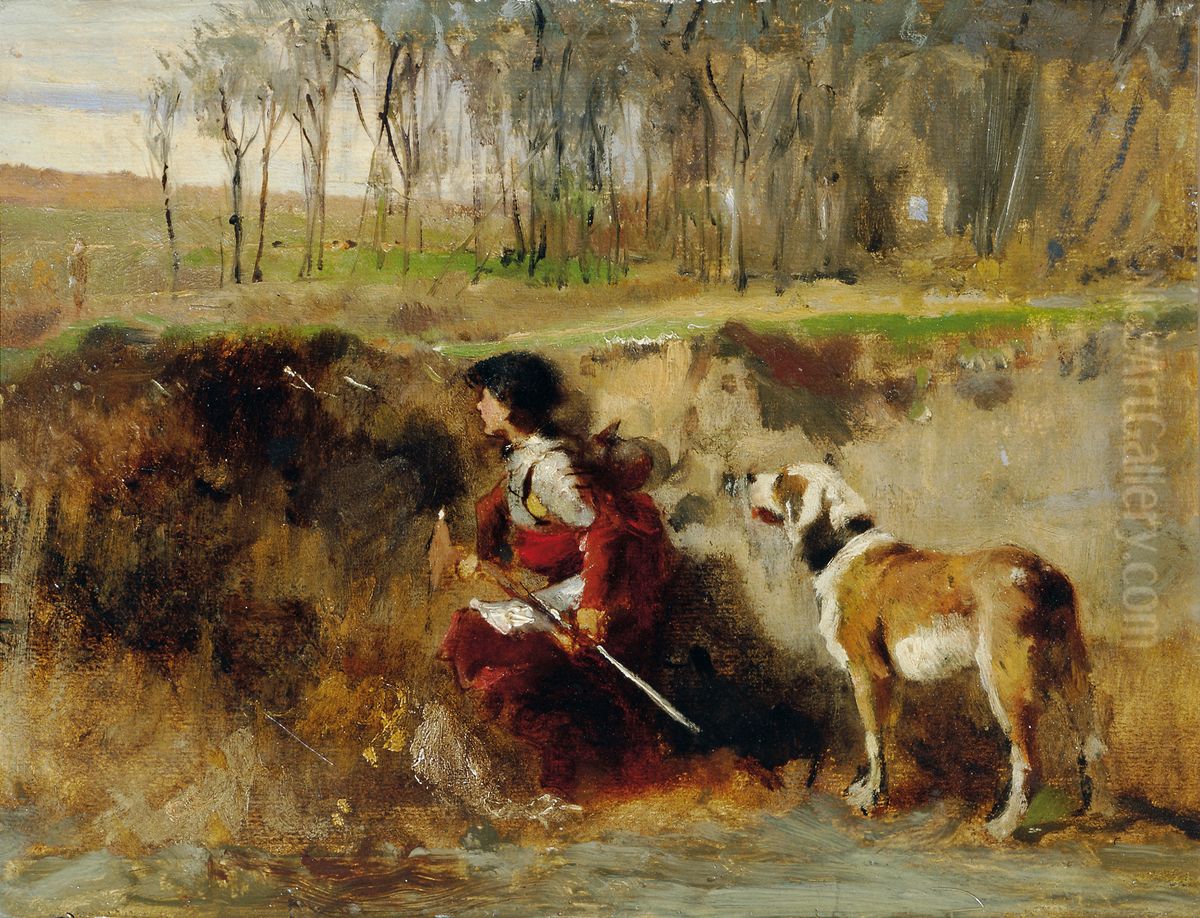 Ritter mit Hund Oil Painting by Johann Till the Younger