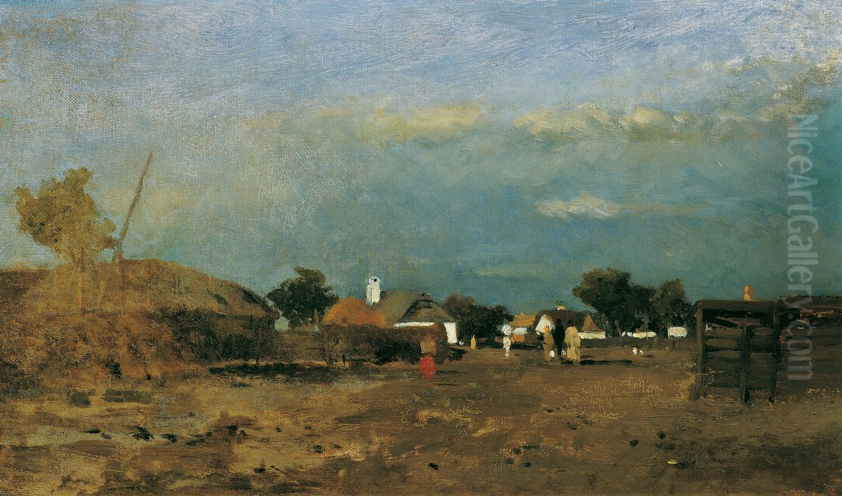 Landschaft in der Puszta Oil Painting by Tina Blau