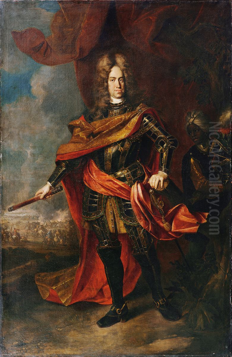 Kaiser Karl VI. Oil Painting by Johann-Gottfried Auerbach