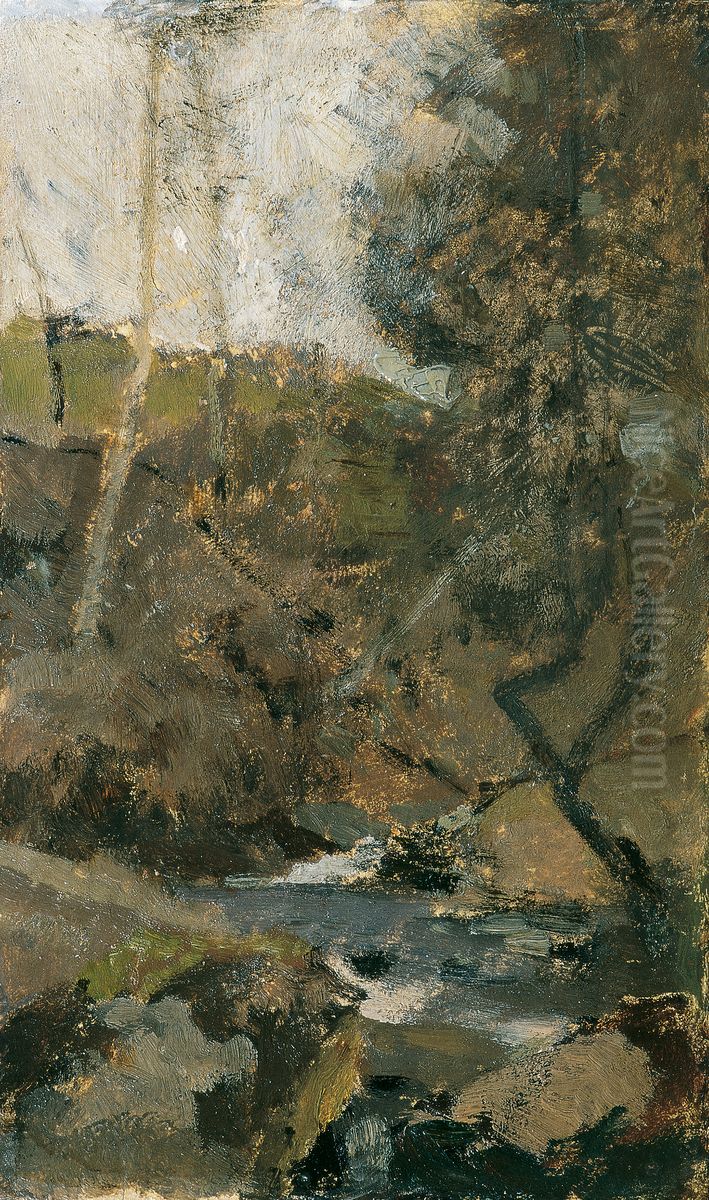 Bach im Wienerwald Oil Painting by Emil Jakob Schindler