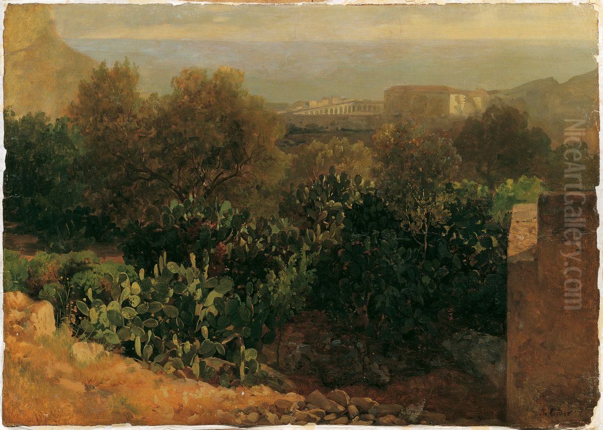 Sudliche Landschaft mit Kakteen Oil Painting by Thomas Ender