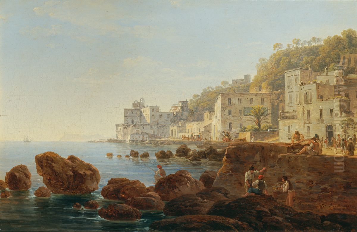 An der Mergellina bei Neapel Oil Painting by Josef Rebell