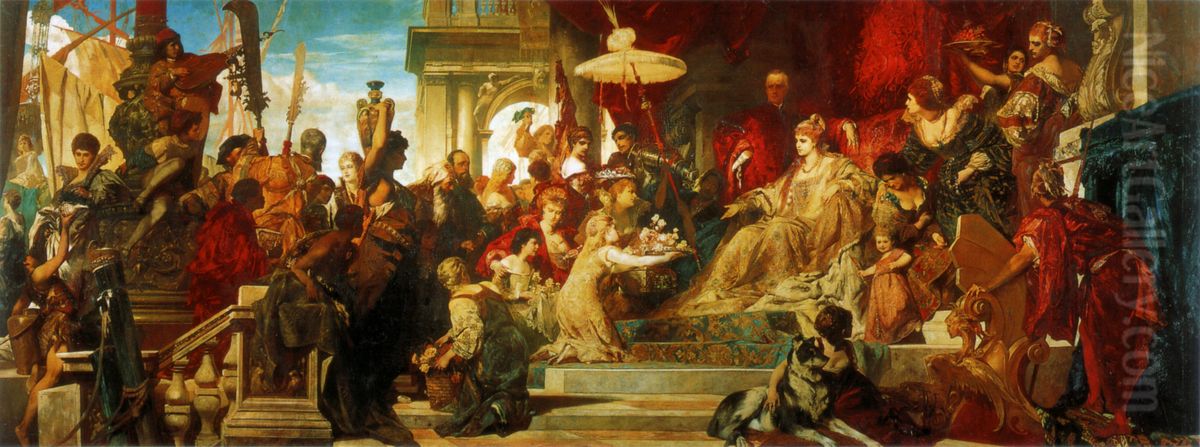 Venedig huldigt Catarina Cornaro, 400 x 1060 cm Oil Painting by Hans Makart