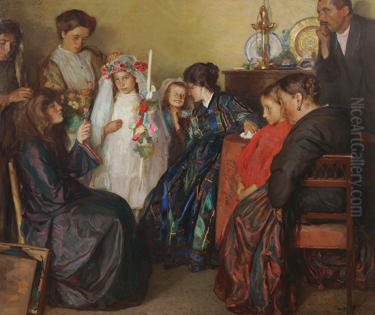 Vorbereitung fur das Fest Oil Painting by Jehudo Epstein