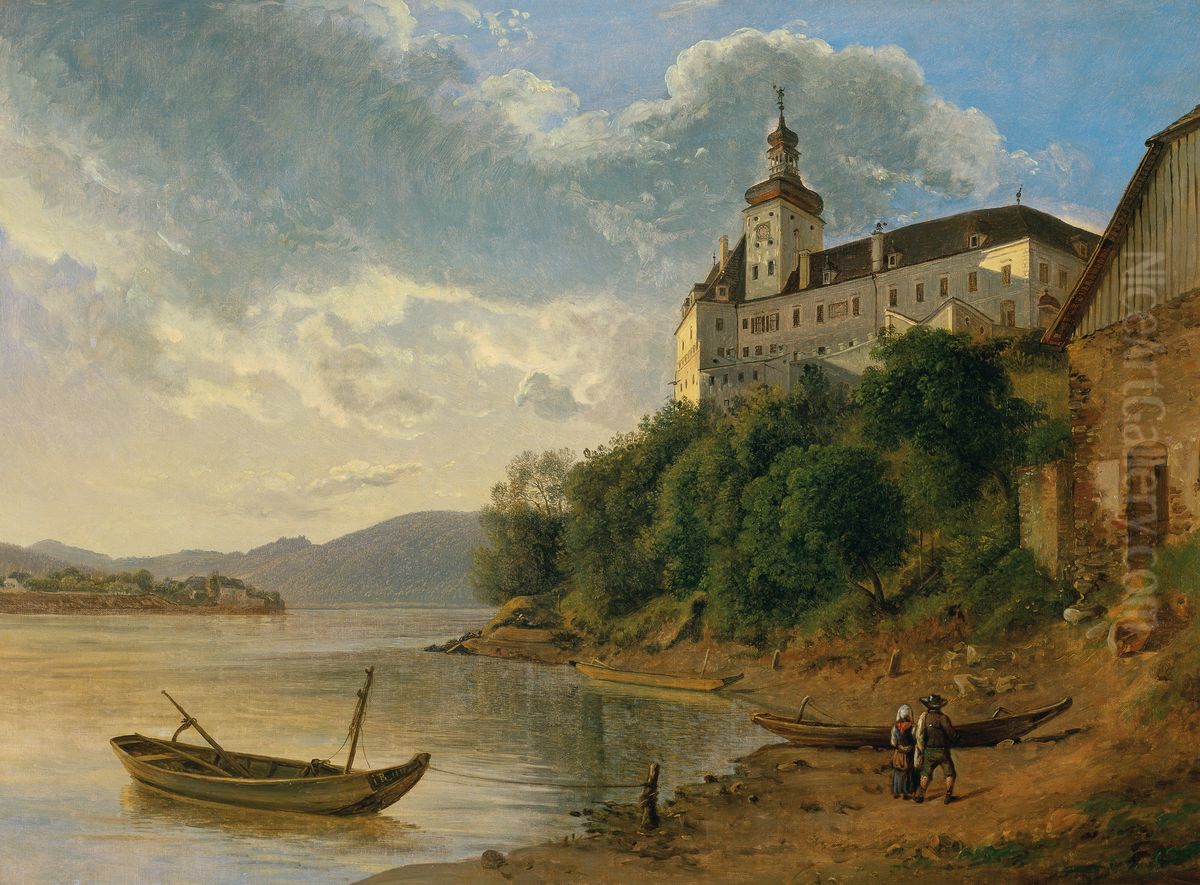 Schloss Persenbeug Oil Painting by Josef Rebell