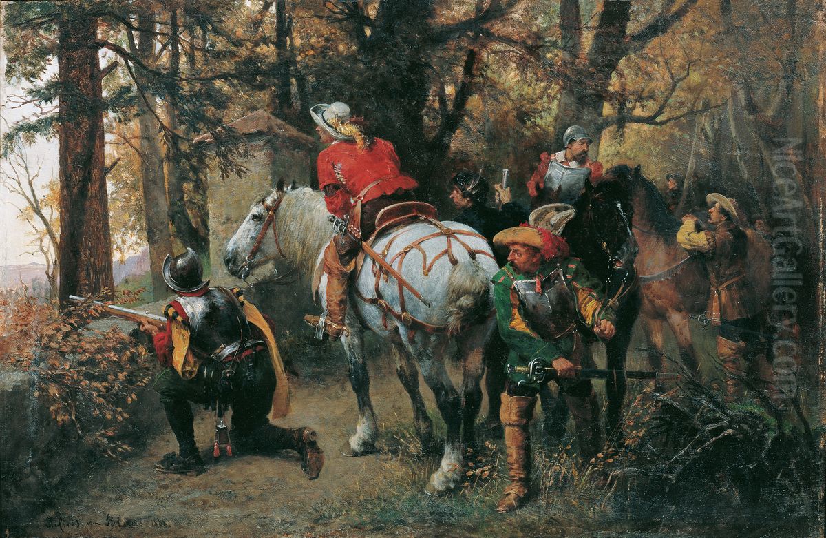 Scouting the Enemy Oil Painting by Julius von Blaas