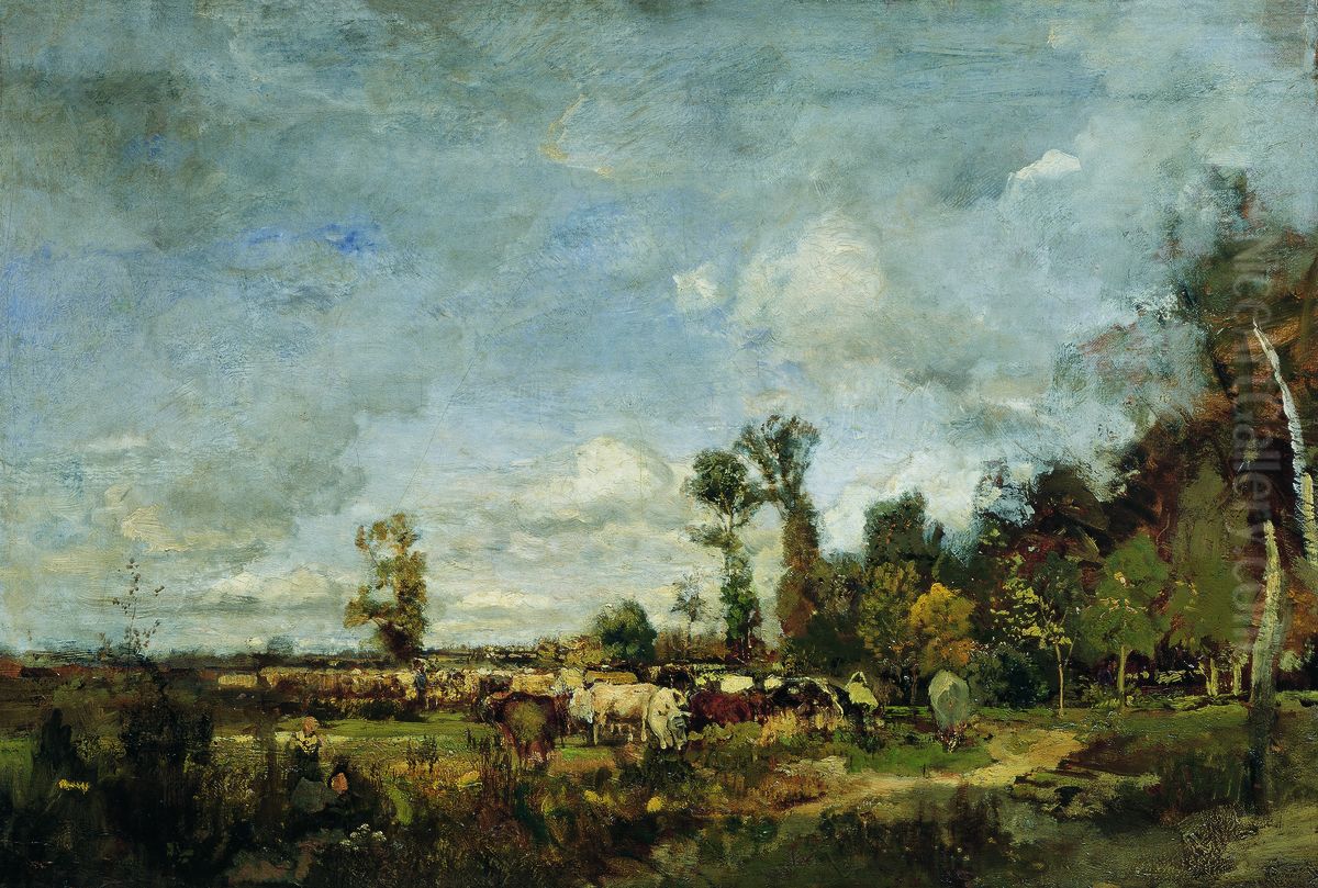 Weidendes Vieh in Holland Oil Painting by Emil Jakob Schindler