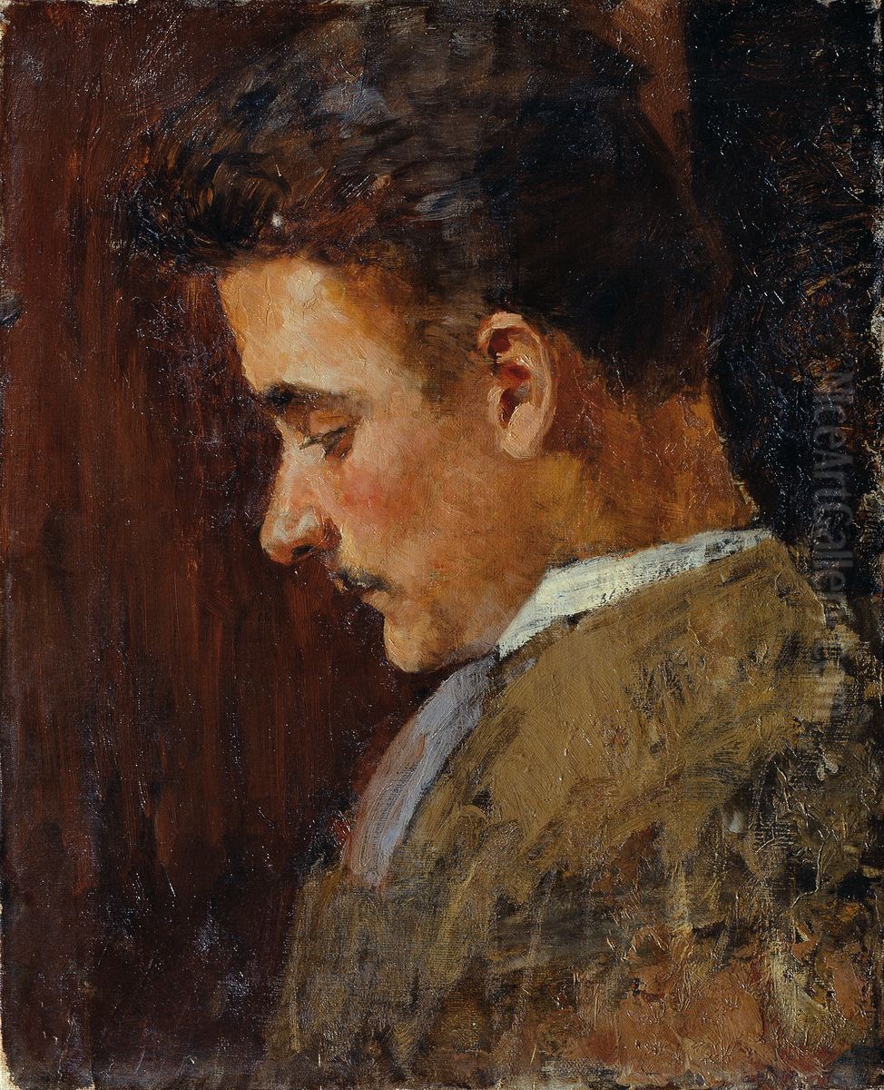 Jugendbildnis Rudolf Steindl, Schwager des Kunstlers Oil Painting by Koloman Moser
