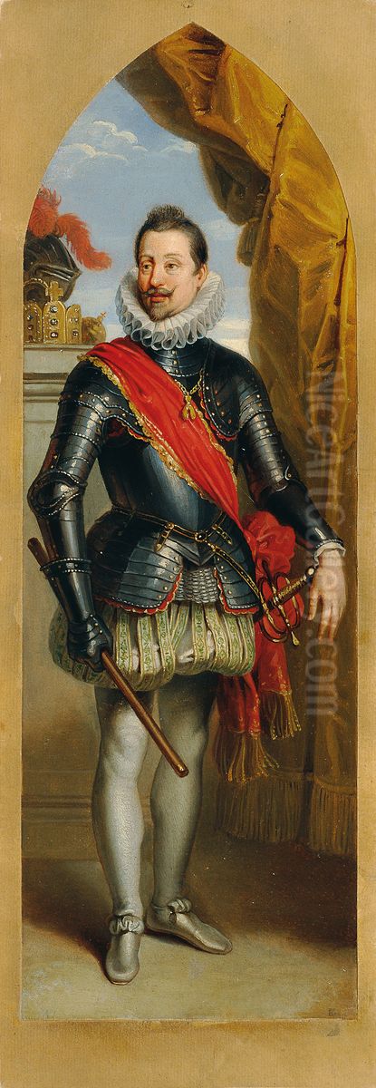 Kaiser Ferdinand II. stehend Oil Painting by Johann Peter Krafft
