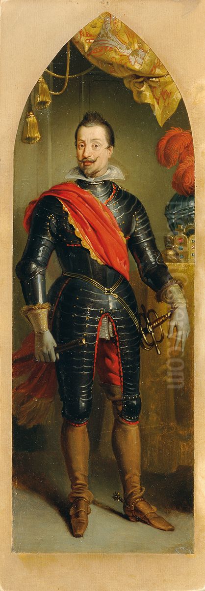 Kaiser Ferdinand II. stehend Oil Painting by Johann Peter Krafft