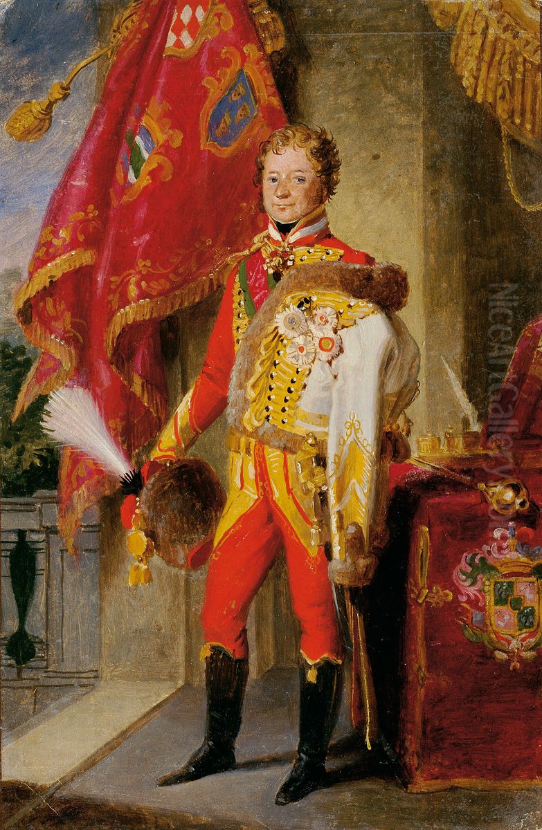 Ignaz Graf Gyulay von Naros-Nemeth und Nadaska in ungarischer Uniform Oil Painting by Johann Peter Krafft