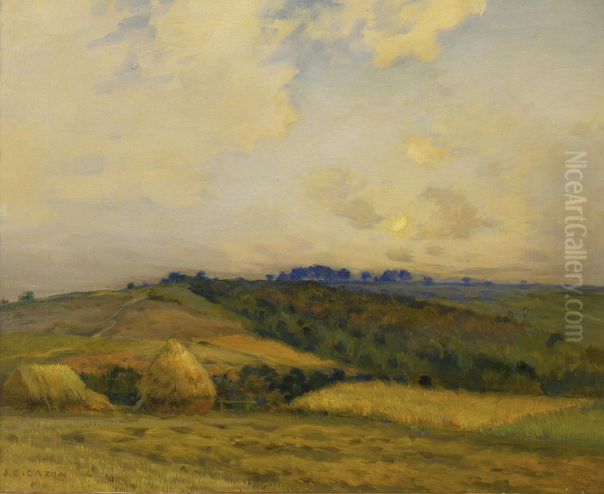 After The Harvest Oil Painting by Jean-Charles Cazin