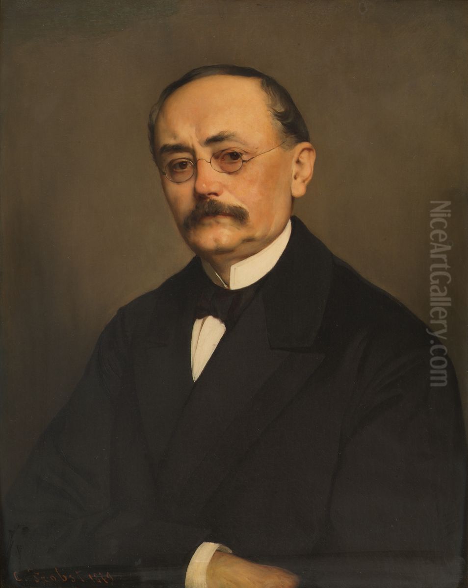 Der Minister Leopold Ritter Hasner von Artha Oil Painting by Carl Probst