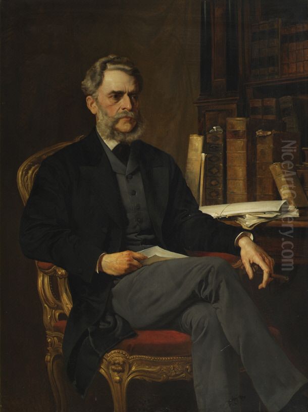 Leo Graf Thun-Hohenstein Oil Painting by August Eisenmenger