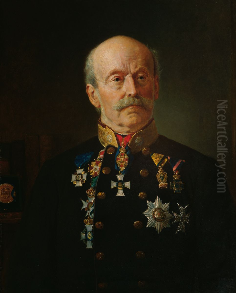 Peter Ritter von Tunner Oil Painting by Rudolf Hausleithner