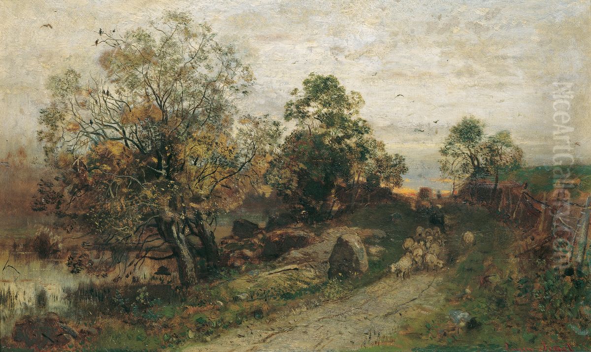 Moonrise Oil Painting by Eugen Jettel