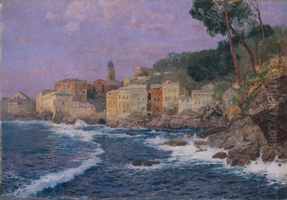 Stadt an der Riviera Oil Painting by Alfred Zoff