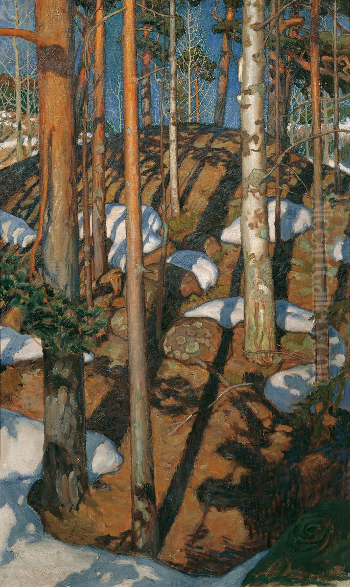 Spring Oil Painting by Akseli Valdemar Gallen-Kallela