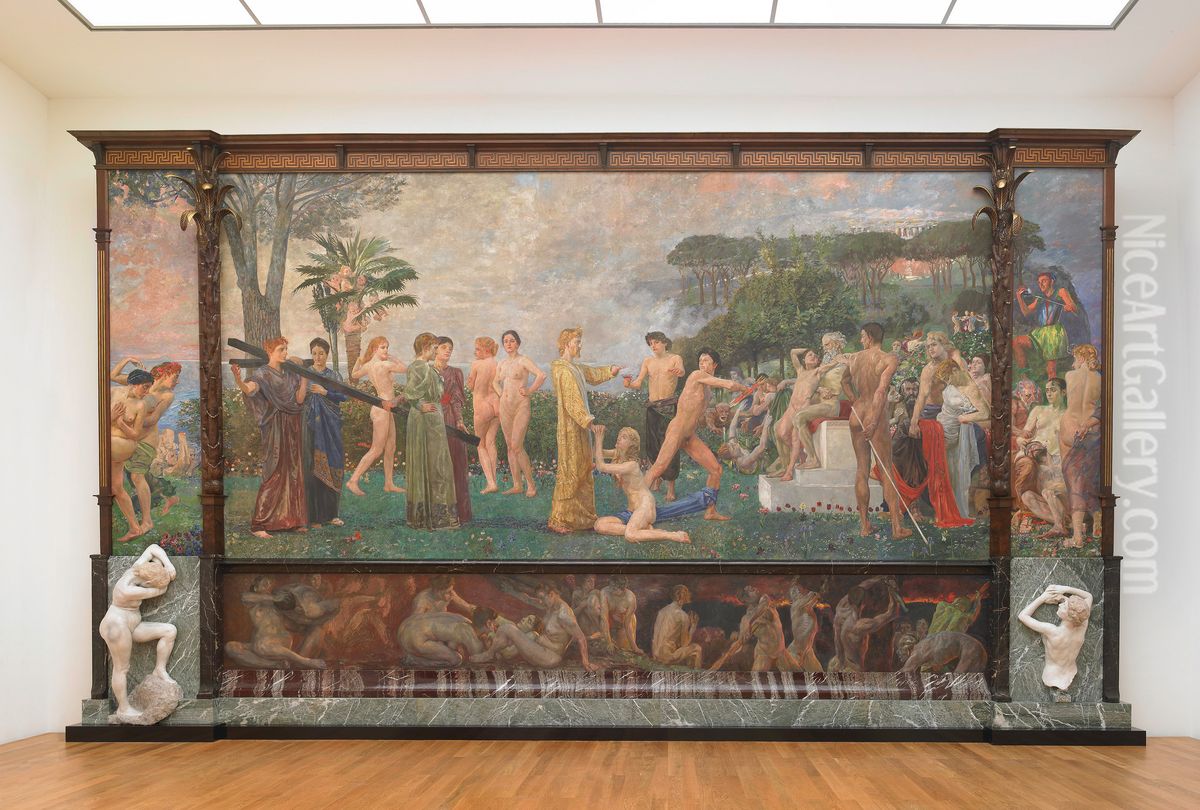 Christus im Olymp Oil Painting by Max Klinger