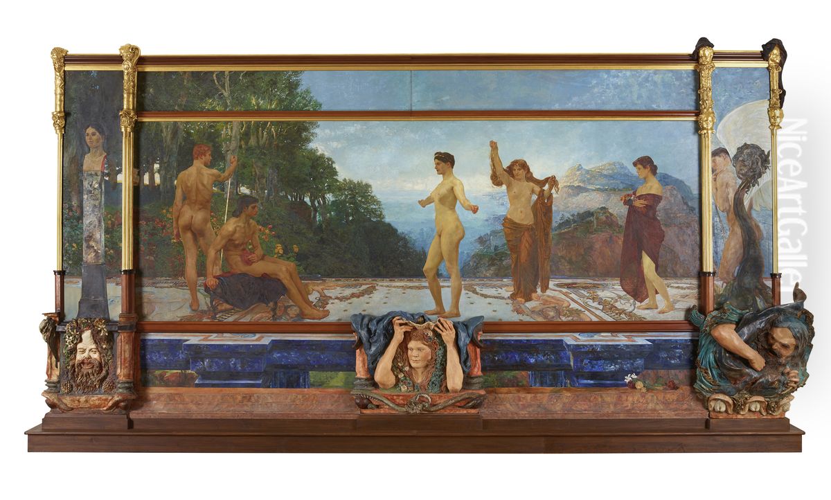 Das Urteil des Paris Oil Painting by Max Klinger