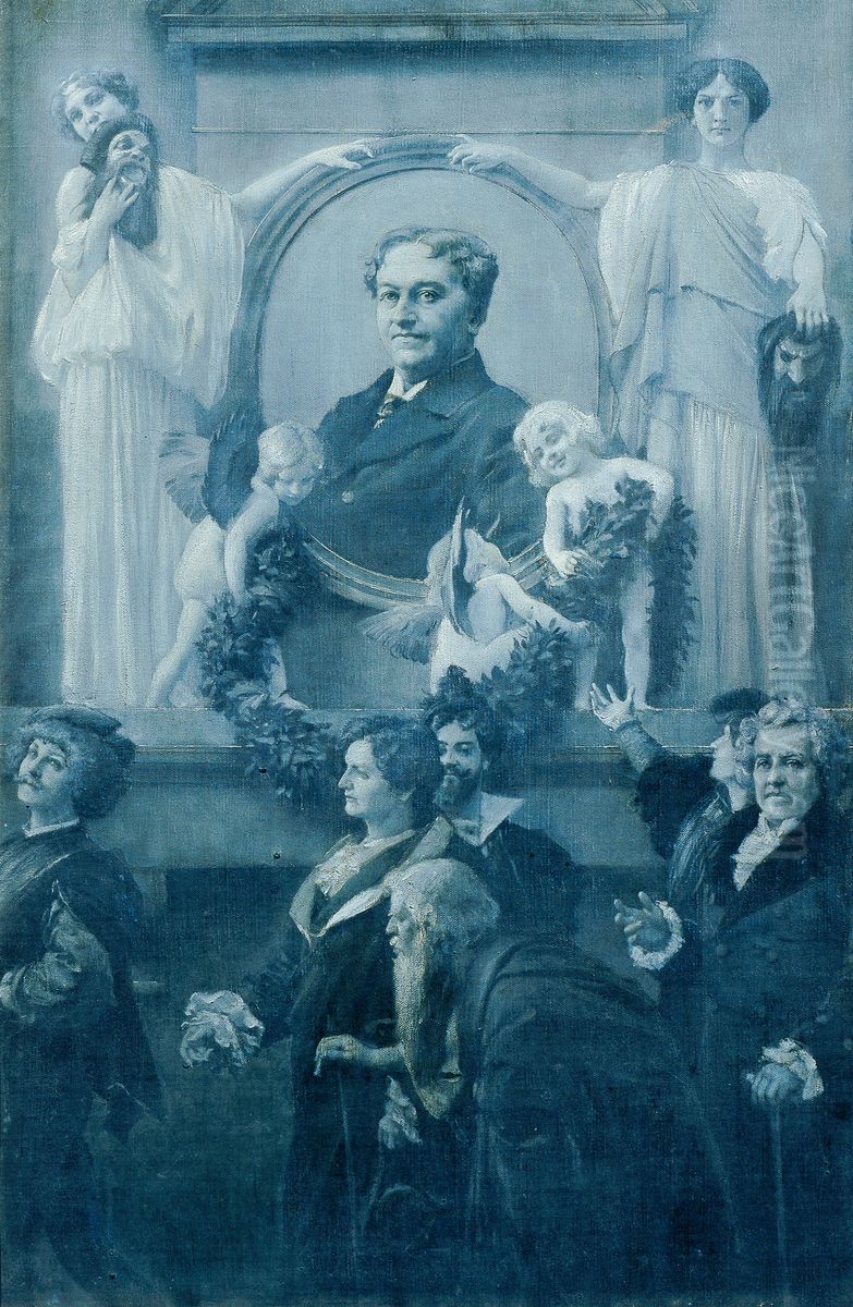 Der Hofschauspieler Ernst Hartmann Oil Painting by Adolf Hiremy-Hirschl