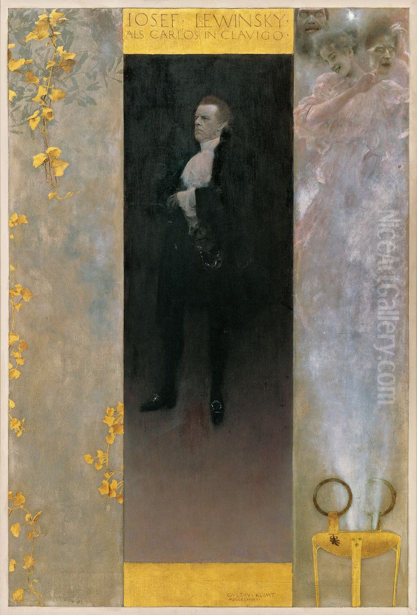 Josef Lewinsky als Carlos in Clavigo Oil Painting by Gustav Klimt