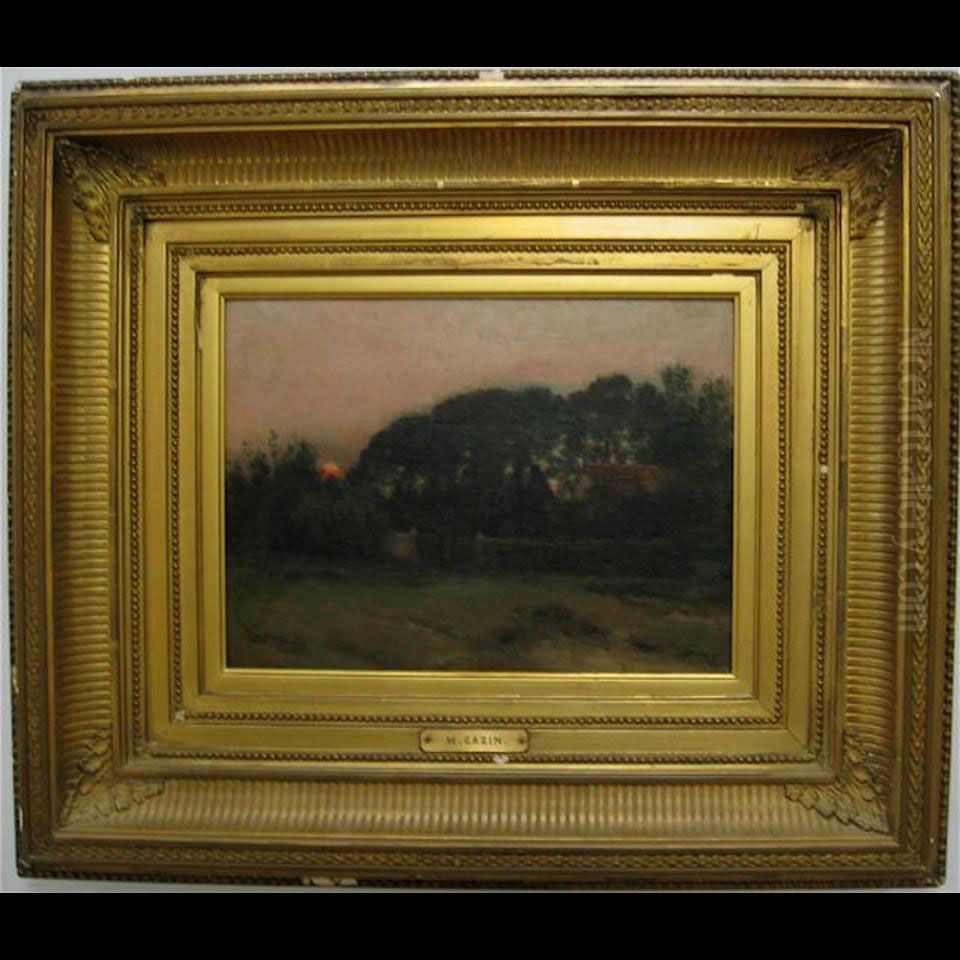 Equihen Pres Boulogne - France Sunset Oil Painting by Marie, Nee Guillet Cazin