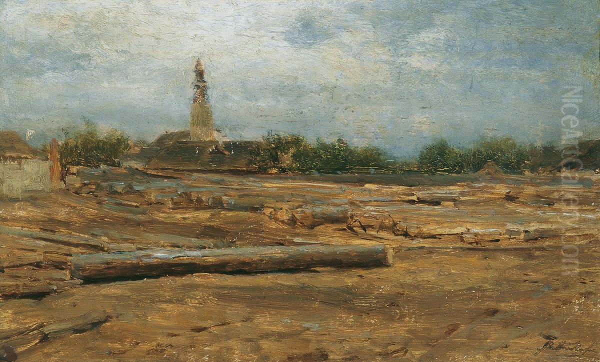 Holzplatz bei Szolnok Oil Painting by August von Pettenkofen