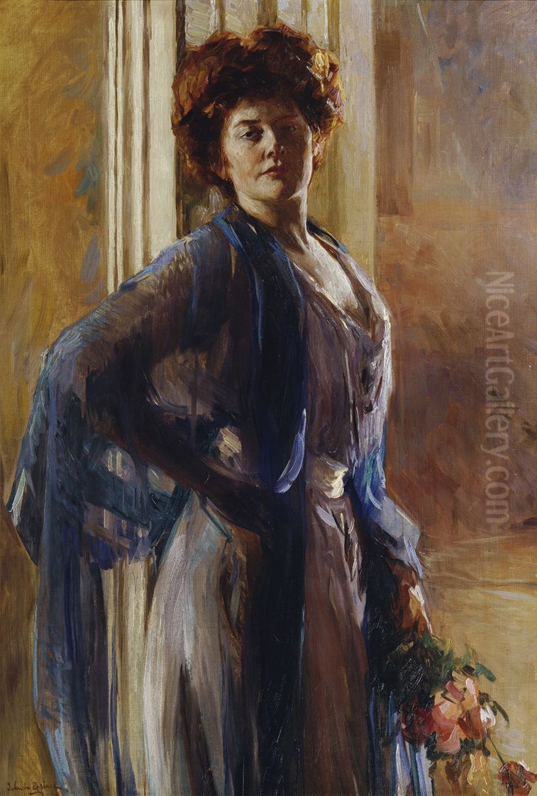 Frau Hilde Radnay Oil Painting by Jehudo Epstein