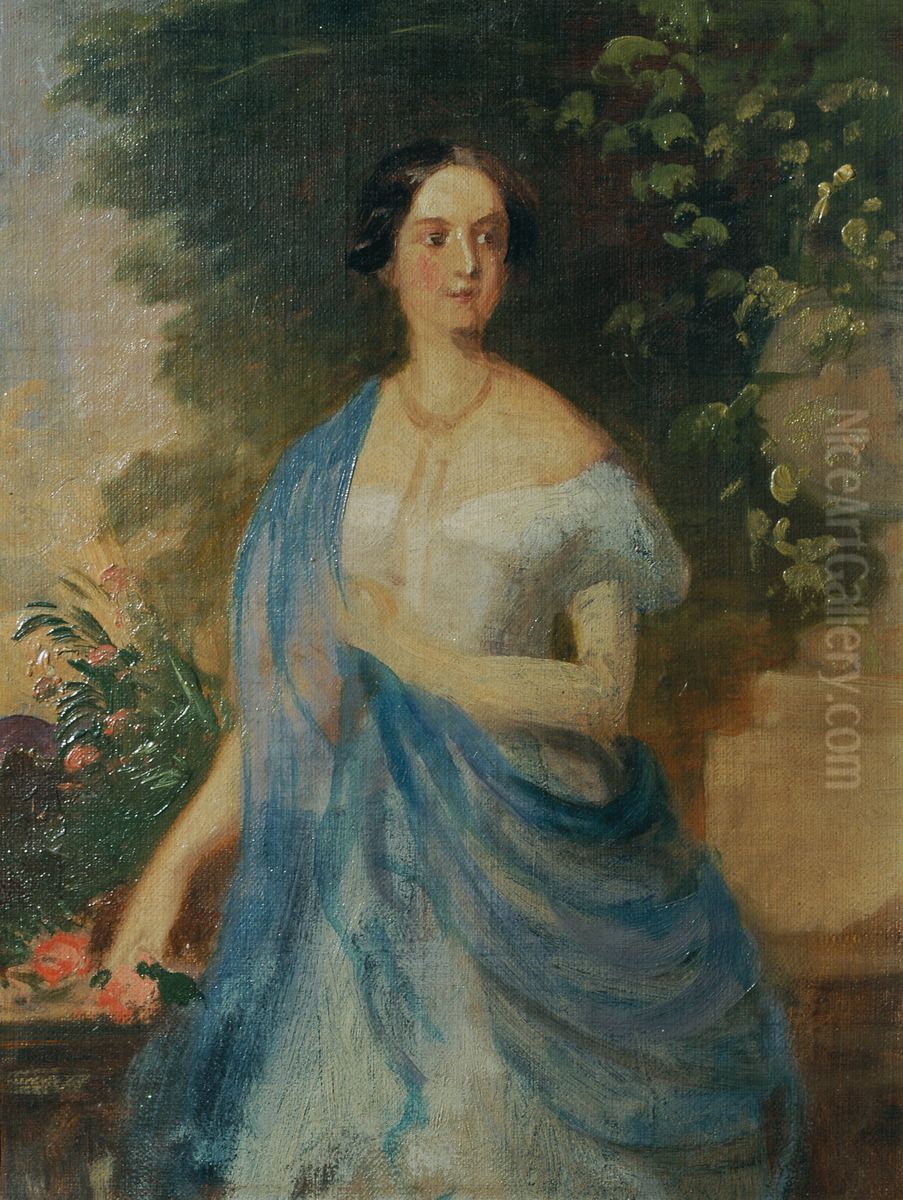 Clothilde Prinzessin Dietrichstein Oil Painting by Franz Schrotzberg