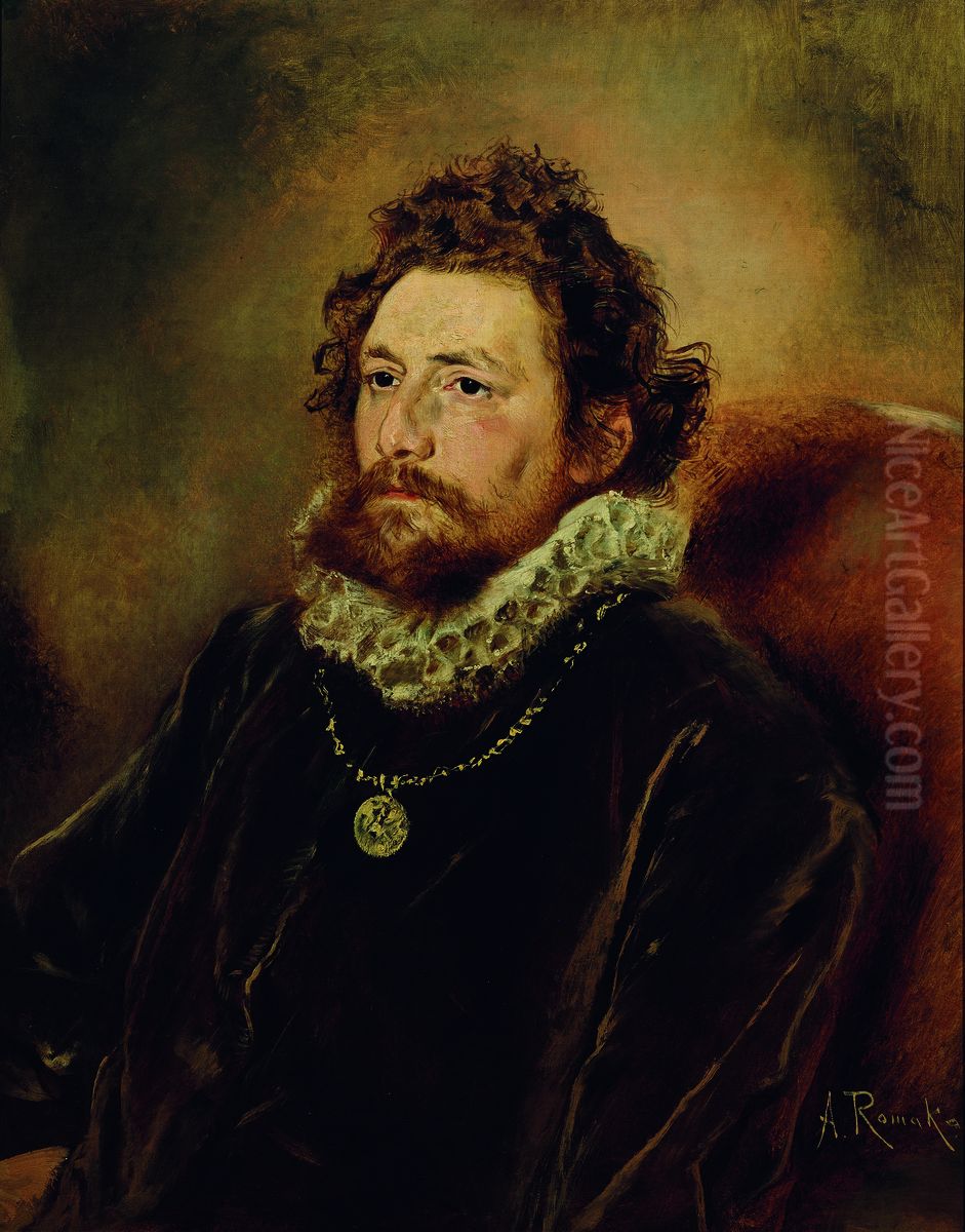 Hofrat Dr. Karl Zehden Oil Painting by Anton Romako