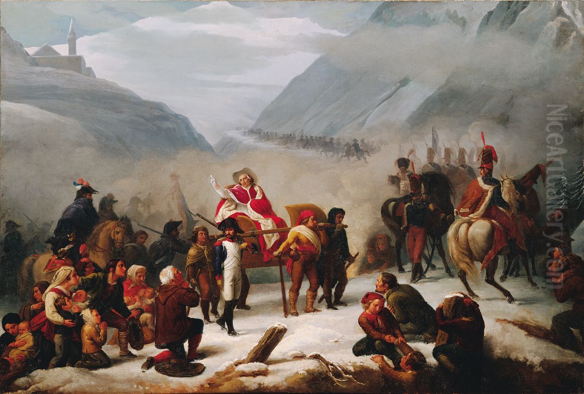 Pope Pius VII Crosses the Alps Oil Painting by Giuseppe Sogni