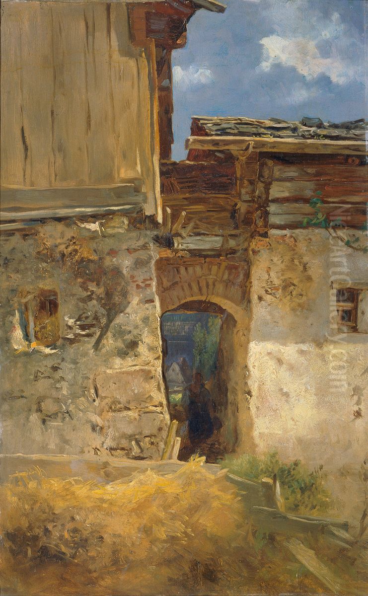 Gasschen in Hallstatt Oil Painting by Anton Schrodl