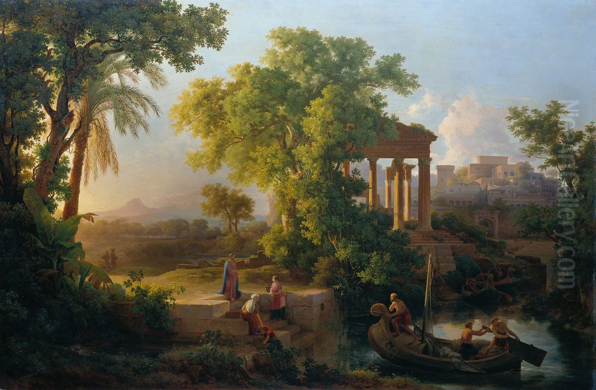 Landschaft mit der Berufung des Hl. Petrus Oil Painting by Karoly Marko