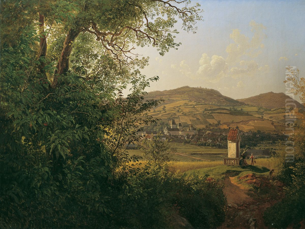 View from Poggstall Oil Painting by Josef Rebell