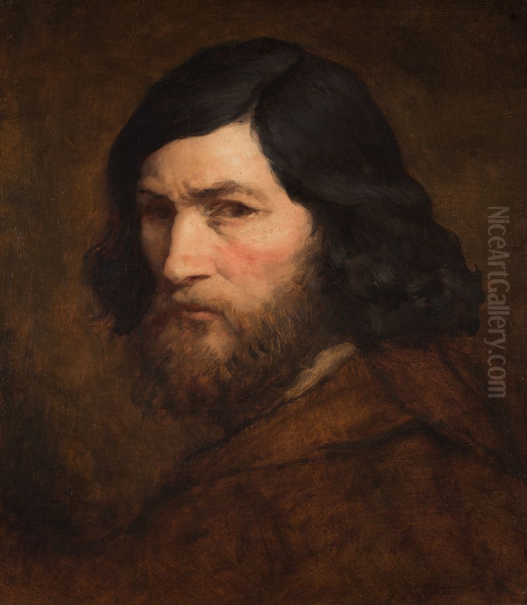 Self Portrait Oil Painting by Jean-Francois Millet