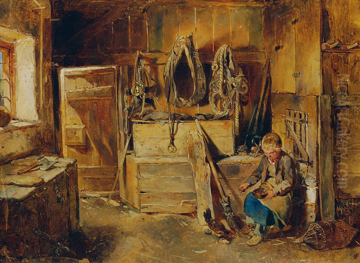 In der Geschirrkammer Oil Painting by Carl Schindler